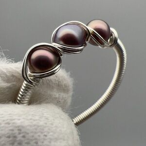 Elegant Silver and Pink Pearl Ring